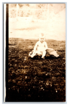 RPPC Adorable Baby Playing in Grass Named Subject Marley Phillips Jr Postcard S6 - £3.23 GBP