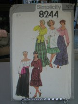 Simplicity 8244 Misses Peasant Blouse, Skirts, Apron &amp; Sash Pattern - Si... - £10.99 GBP