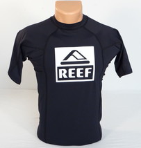 Reef Signature Black Short Sleeve Rash Guard Surf Shirt Rashguard Men&#39;s NWT - £47.44 GBP