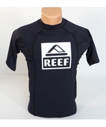 Reef Signature Black Short Sleeve Rash Guard Surf Shirt Rashguard Men&#39;s NWT - £47.95 GBP