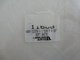 Leisure Arts ABBY CLOTH Soft White ACRYLIC 58&quot; x 1-1/4 Yds. Embroidery C... - $19.80