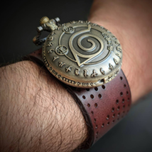 Naruto Weapon Konoha Ninja Village Watch, Steampunk Watch, Genuine Leather - £66.07 GBP