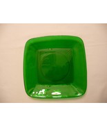 Vintage dark green depression glass square plate, 8.5&quot; - $17.87 CAD