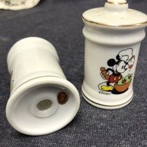Mickey Minnie Mouse Authentic Disney Porcelain Salt Pepper Shakers White 2 3/4” - £7.72 GBP