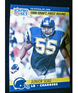 Junior Seau Chargers Pro Set 1990 Rookie Card San Diego Chargers 673 - $15.00