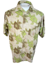 CLUB Men Hawaiian ALOHA shirt pit to pit 24 szx L cotton tropical floral camp - £11.63 GBP