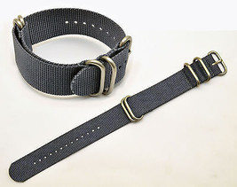 24mm watch band Strap Fits LUMINOX Watches GREY Nylon  4 Rings S/S Buckle  - £16.55 GBP