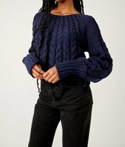 Free People sandre pullover top in Navy - £68.93 GBP