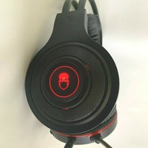 PC Gaming Headset With Built-In Mic Black Red LED Lights Unbranded Used ... - £22.02 GBP