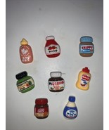 8 Mini Condiment Refrigerator Magnets Skippy Ketchup Mustard Nutella Jam - £11.89 GBP