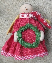    50654SRW - Snowman Angel w/wreath  Cloth   - £6.35 GBP