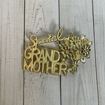 Danecraft Vintage Special Grandmother Brooch Brushed Gold Signed NOS 1980s - $9.00