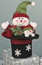 60221N - Snowman in Hat w/snowman Cloth  - £7.93 GBP