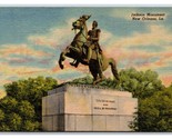 Jackson Civil War Statue New Orleans Louisiana LA UNP Linen Postcard Y8 - $3.91