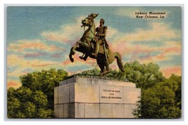 Jackson Civil War Statue New Orleans Louisiana LA UNP Linen Postcard Y8 - £3.12 GBP