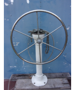 sailboat STEERING PEDESTAL ASSEMBLY, wheel nut and key,pair 60&quot; cables, ... - $9,089.07 MXN