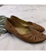 Pikilinos Womens Wedges Size 38 Brown Leather Perforated Closed Toe Loafer - $38.60