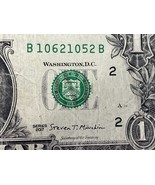 1052 1062 TOMBSTONE Date Note Fancy Serial Number One Dollar Bill Washin... - $14.50