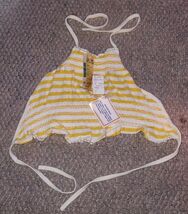 NOS Her Majesty NWT Tie Back Tube Top Cute Size 6 Childs White Yellow St... - $273.60 MXN
