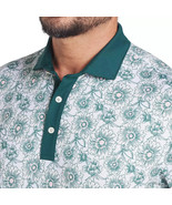 PUMA Men&#39;s Pique Flower Fields Golf Polo Dark Myrtle / White Glow Green ... - $39.99