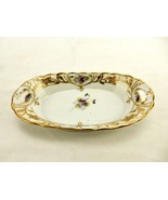 Oval Nippon Trinket Dish, Open Handles, Gold Moriage, Scalloped Rim, NPN-02 - $33.62 CAD