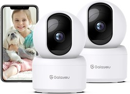 Galayou Indoor Security Camera 2K, Pet Camera, 360 Degree Wifi Home, 2Pack - $51.99