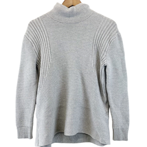Vince Camuto Womens Turtleneck Sweater Gray Cotton Ribbed Minimalist Siz... - £22.31 GBP