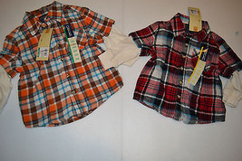 Cherokee Infants 2fer Flannel Layered Look Plaid Size 12 M or 18 M NWT - £5.93 GBP