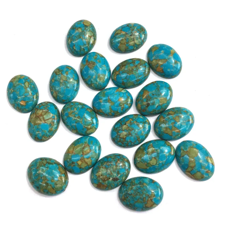 10PCS Natural Stones Blue turquoise Jade Stone Cabochon No Hole Beads for Making - £9.67 GBP+
