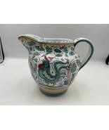Deruta Italian Pottery GREEN ROOSTER 48 oz Pitcher with Ice Guard - $109.99