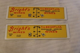 HO Scale Vintage Set of Box Car Side Panels, Bright&#39;s Wines #101 Yellow - $15.00