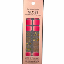 NEW Dashing Diva Gloss Ultra Shine Gel Nail Strips Pink Yellow Ombre Floral - £10.85 GBP