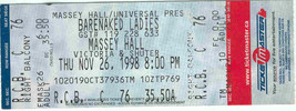 BARENAKED LADIES 1998 Full Ticket Toronto Massey Hall Universal Presents... - $12.75