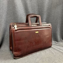 Jack Georges Briefcase Cognac Brown Leather Double Handle Top Zip Professional + - £74.38 GBP