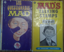 MAD Lot of 2 The Questionable Mad (1974), Mad&#39;s Talking Stamps (1974) - $15.00