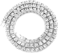 10 Ct Round Cut Diamond 18 Inches Women&#39;s Necklace 14k White Gold Finish - £199.83 GBP