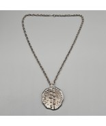 Brutalist Pendant Necklace Silver Tone Abstract Geometric Textured Desig... - €26,04 EUR