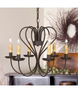 Large Georgetown 6 Arm Chandelier in Textured Black Irvins Tinware Count... - £279.82 GBP