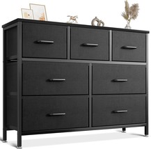 Aodk Chest Of Drawers For Living Room, Closet, Black, Fabric Dresser Tv Stand - £81.16 GBP