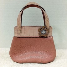 Soft Pink Brighton Leather Purse w/ Metal Flower Detail Dust Bag &amp; Card ... - £27.25 GBP