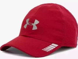 NEW Under Armour Men&#39;s Launch ArmourVent Hat/Cap-Red/Silver 1305003-601 - £23.85 GBP