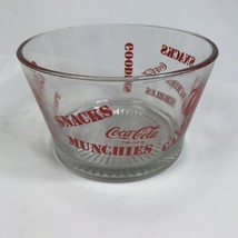 Vintage Bowl Coca Cola Clear Glass Retro Snack Pretzels Munchies Candy G... - $14.84