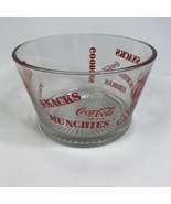 Vintage Bowl Coca Cola Clear Glass Retro Snack Pretzels Munchies Candy G... - £11.35 GBP