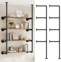 Pynsseu Industrial Iron Pipe Shelf Wall Mount, Farmhouse Diy, 2Pack Of 4... - $65.94