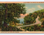 Lakeside Drive Lake Tanyecomo Missouri MO UNP Linen Postcard B15 - £2.29 GBP