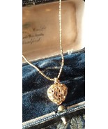 Vintage 1970-s 18 CT Gold Plated Heart Pendant on 18 inch Chain  Both Ha... - £54.60 GBP