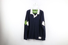 Vtg Nautica Mens Large Faded Argyle Diamond Long Sleeve Rugby Polo Shirt Blue - £42.60 GBP