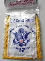 Us Coast Guard Uscg Mini Polyester Us State Flag Banner 3 X 5 Inches - £4.28 GBP