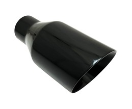 Exhaust Tip 2.25&quot; Inlet 4.00&quot; Outlet 8.00&quot; long Slant Angle Black Stainless Stee - $45.90