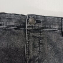 One 5 One Goddess Fit Women's Black Cotton Blend Rear Slit Denim Skirt Size L image 9